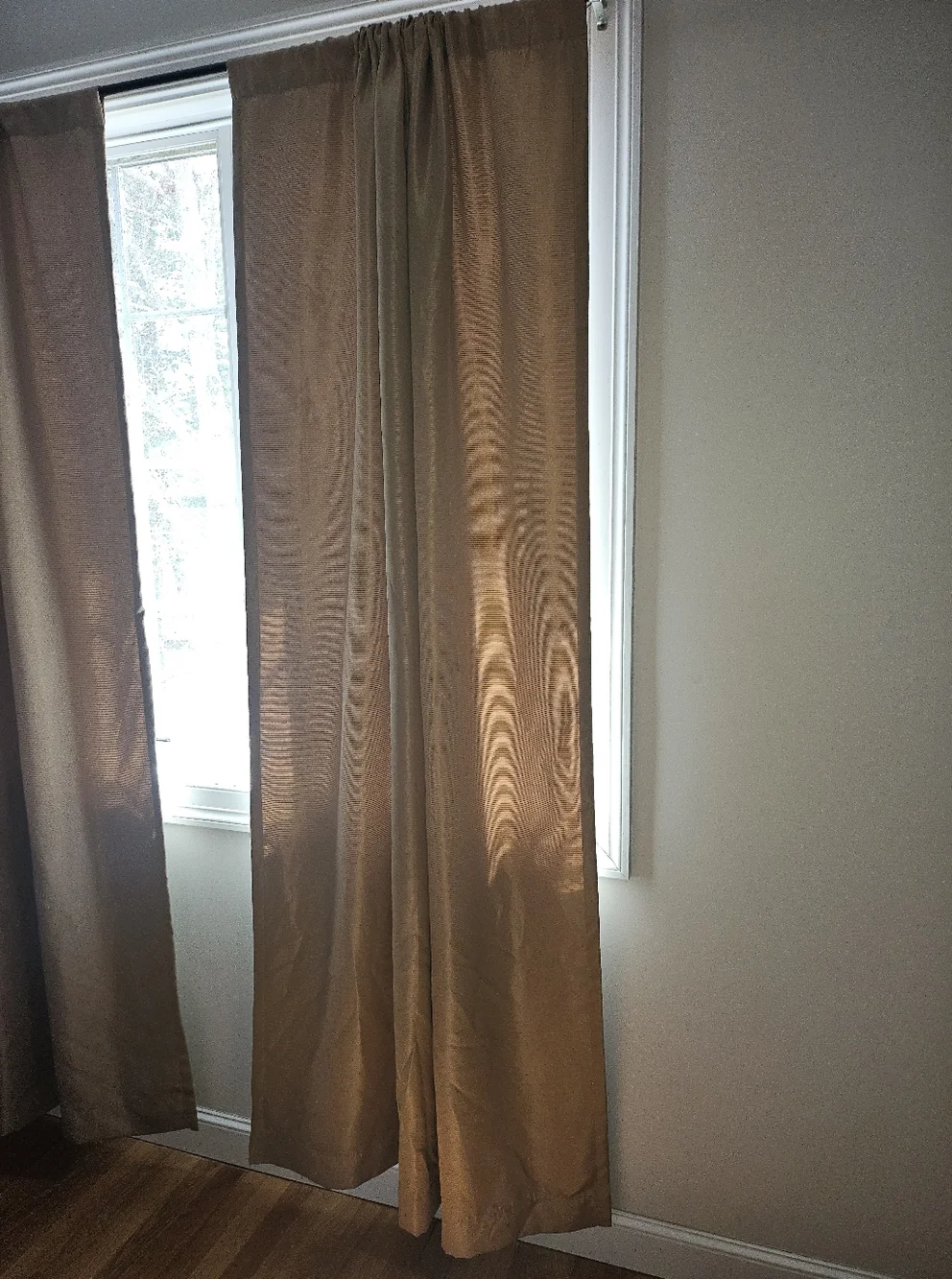 Gold/Neutral Tan Window Curtain Panels -